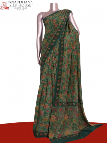 Floral  Pure Crepe Silk Saree